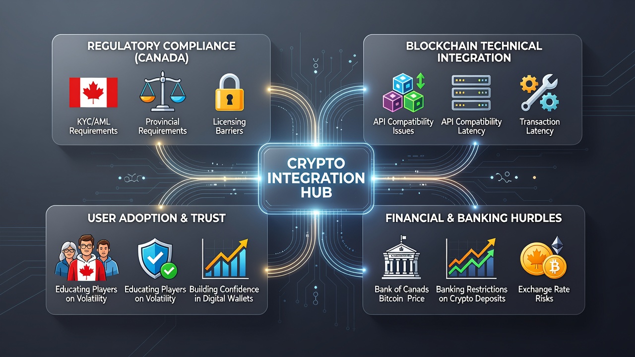 Technical dashboard showing cryptocurrency wallet integration and compliance checks for poker sites