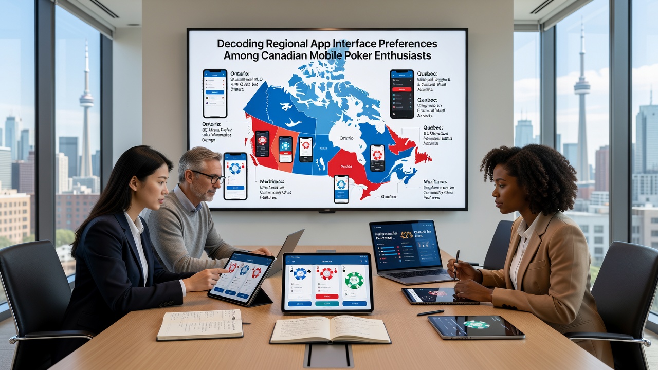 Regional differences in poker app color schemes and navigation across Canadian provinces
